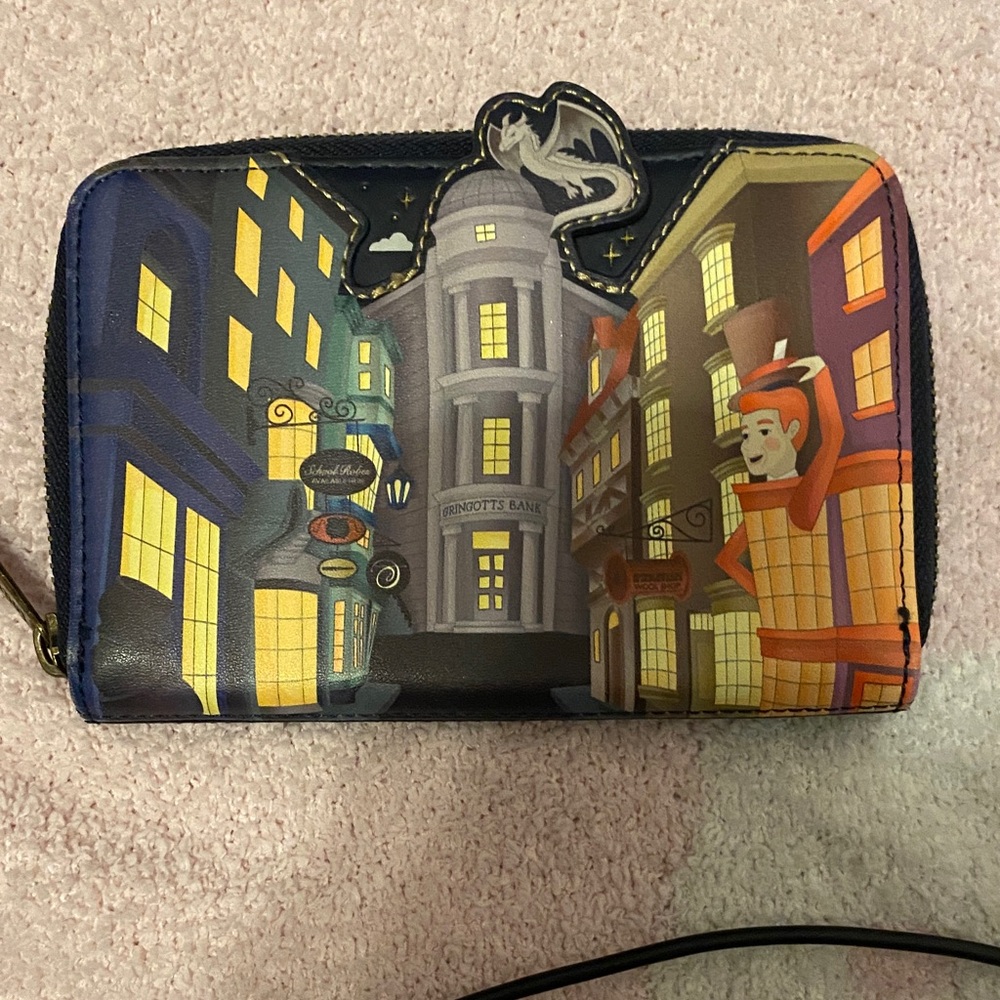 Loungefly Diagon Alley Wallet - Blue, Yellow, Black